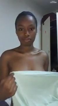 South African Teen Big Tits Boyfriend Facetiming After Shower